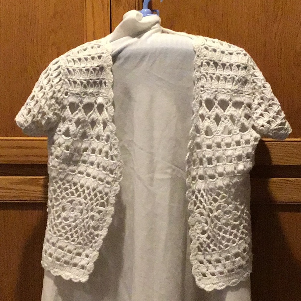 One 7Six Crocheted sweater Shrug